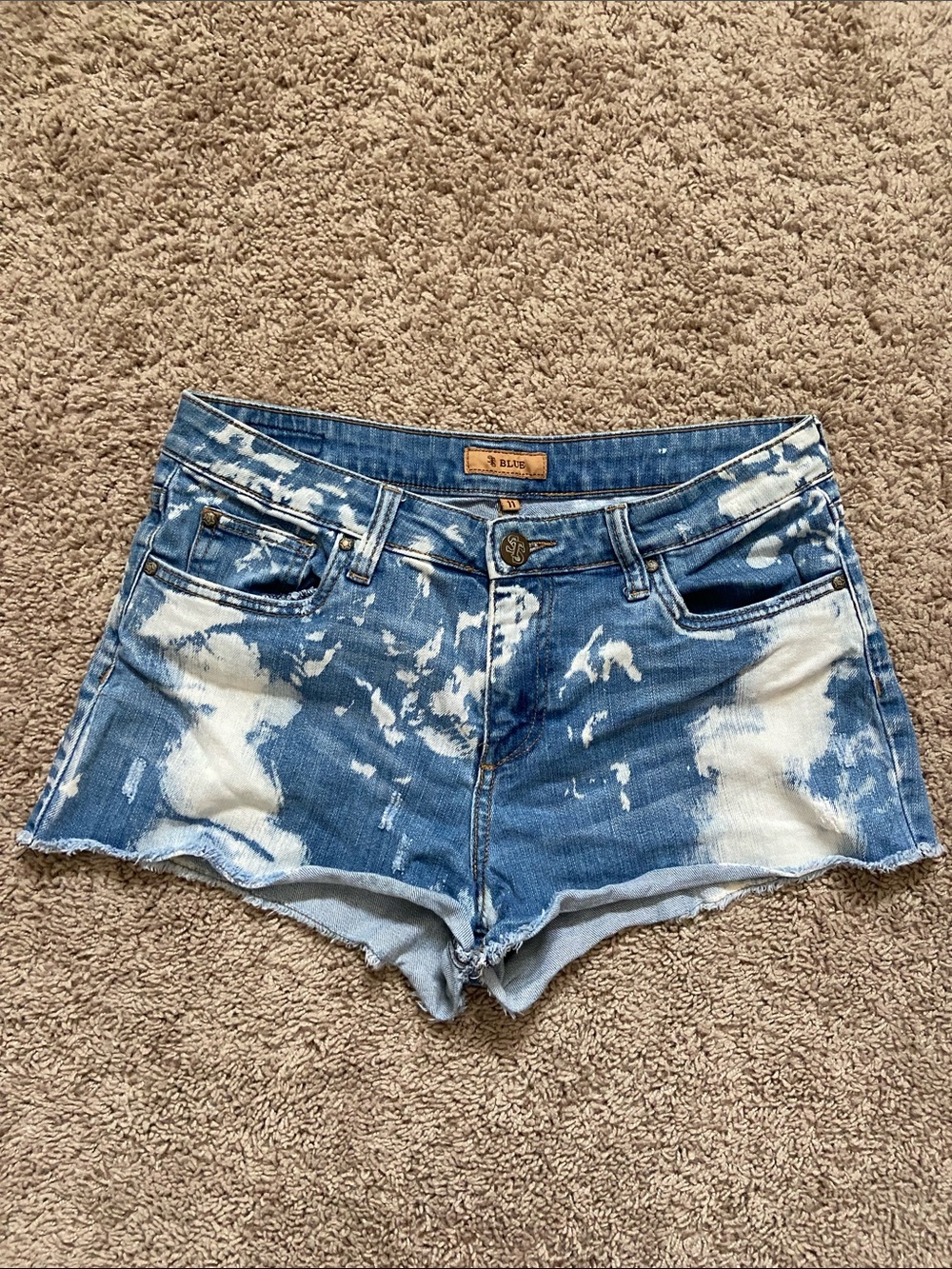 STS Blue Bleached Denim Mini Juniors Shorts